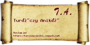Turóczy Anikó névjegykártya